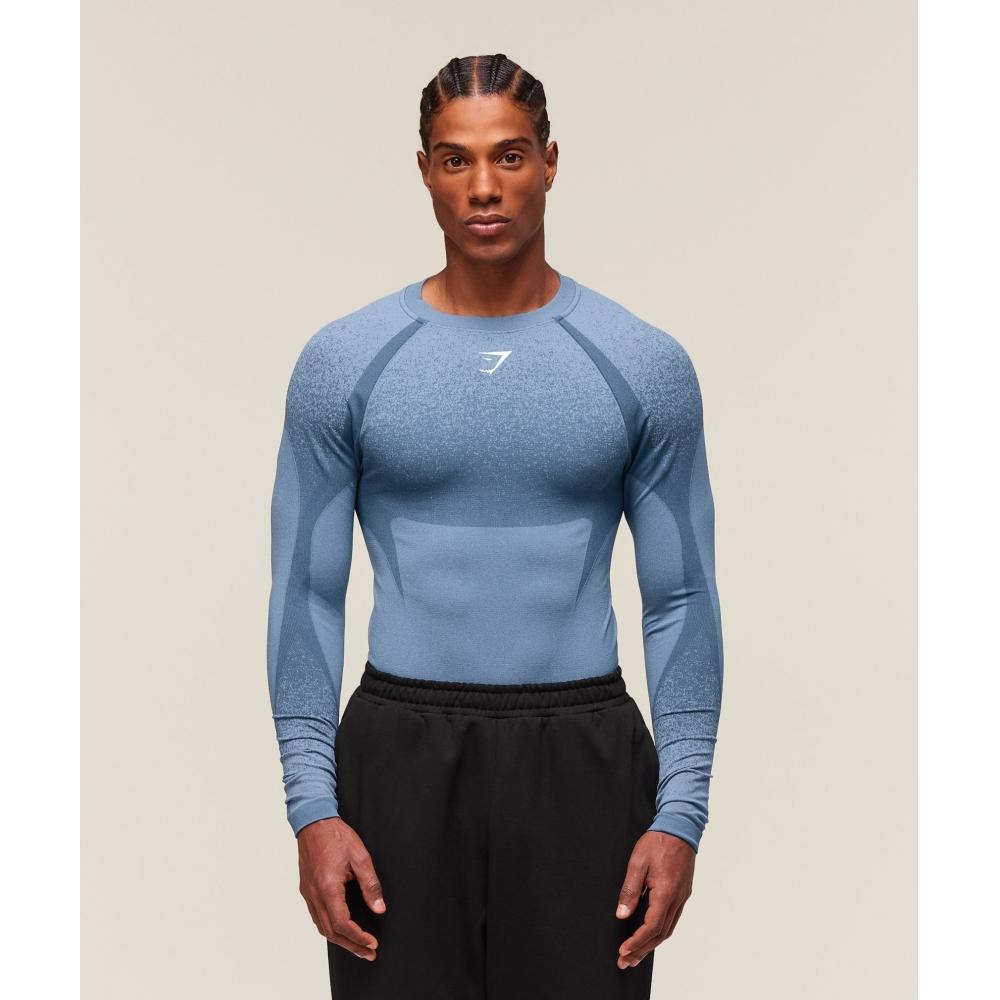

Gymshark Shadow Seamless Long Sleeve T shirT Faded Blue A1b5b Ucmg