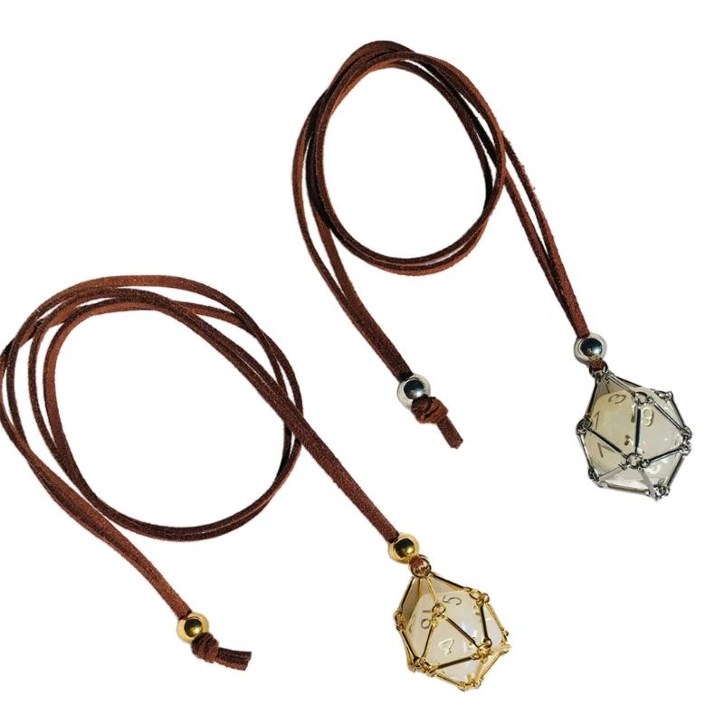 Trendy Cage Holder Necklace with Interchangeable Crystal Rope Pendant Fashionable Crystal Stone Accessory for Women