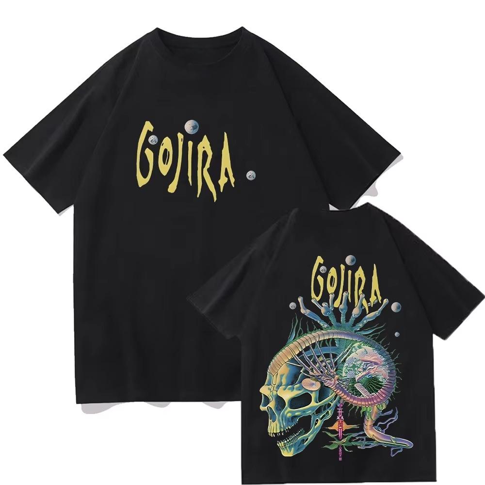 Skull Anemone pure Cotton Tee France Metal Band Gojira Merch T Shirts Unisex Fashion Vintage top High Quality Casual Y2K T Shirt