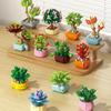 New Flowers Succulents Building Blocks Everlasting Bonsai Tree Gardens Romantic Girls Bricks Potted Plants Hot Model Kids Toys