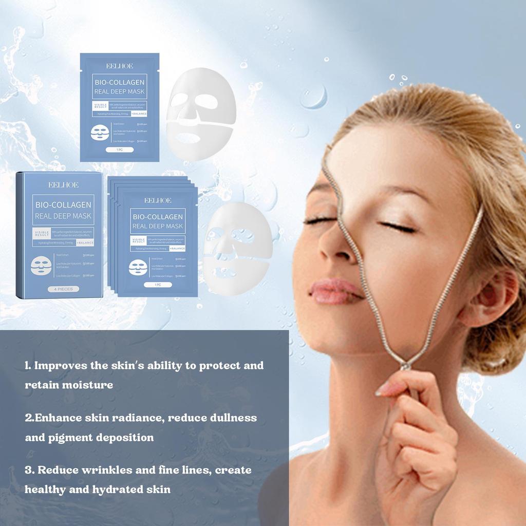 Collagen Mask, Smooth And Delicate Skin, Firming, Hydrating, Whitening, Brightening And Moisturizing Mask