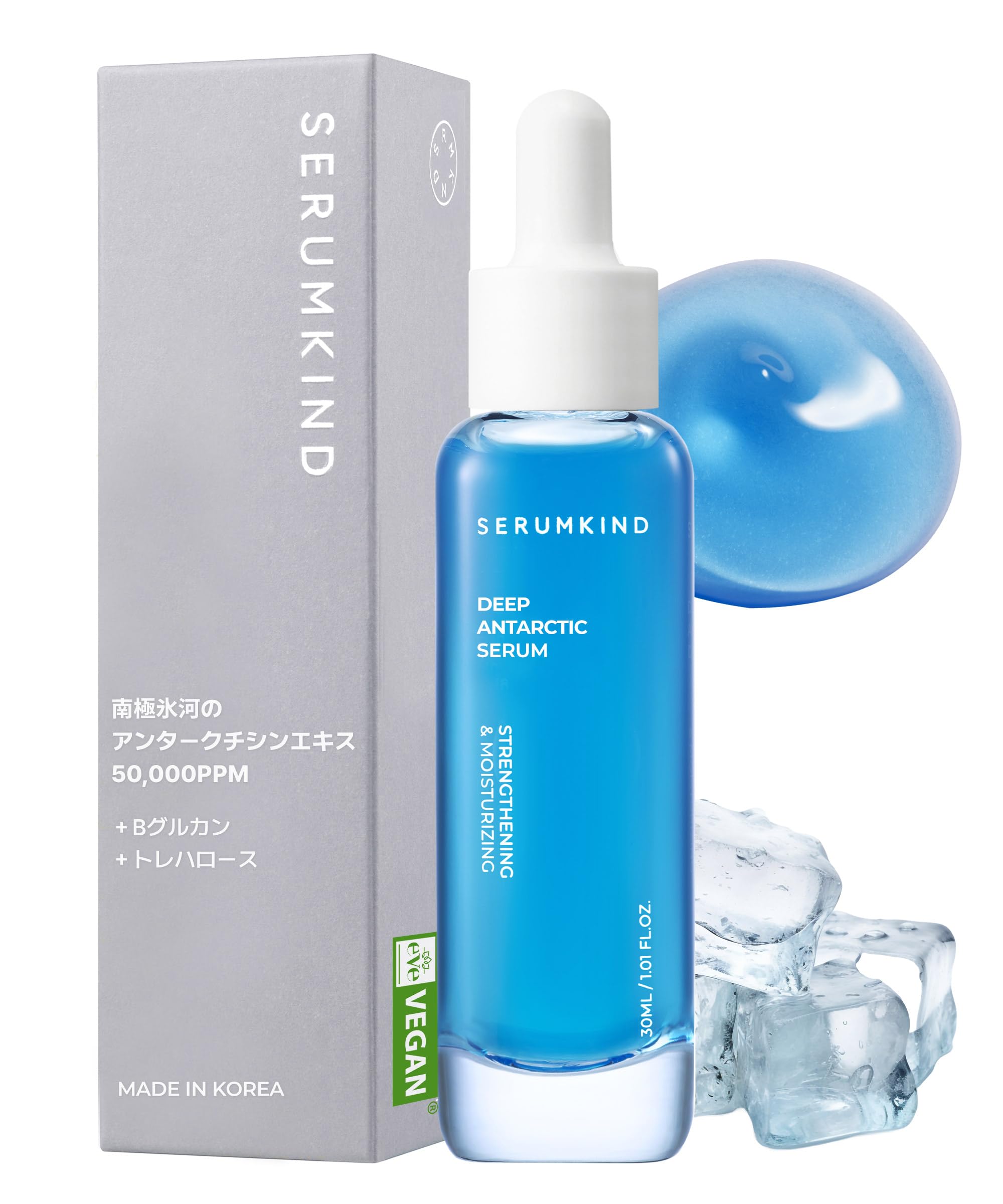 

SERUMKIND Blue Serum Deep Highly Moisturizing Serum 30ml, Antarctic, Firming, Lifting, Beta-Glucan, Serastin, Collagen,