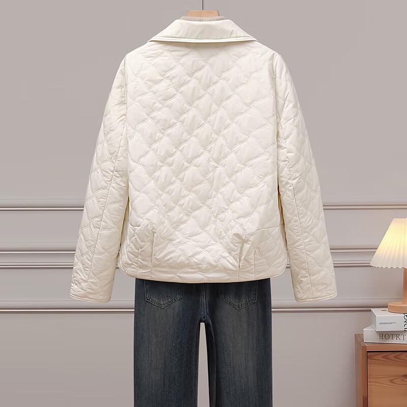 Shechi Women's Diamond Quilted Lapel Padded Jacket