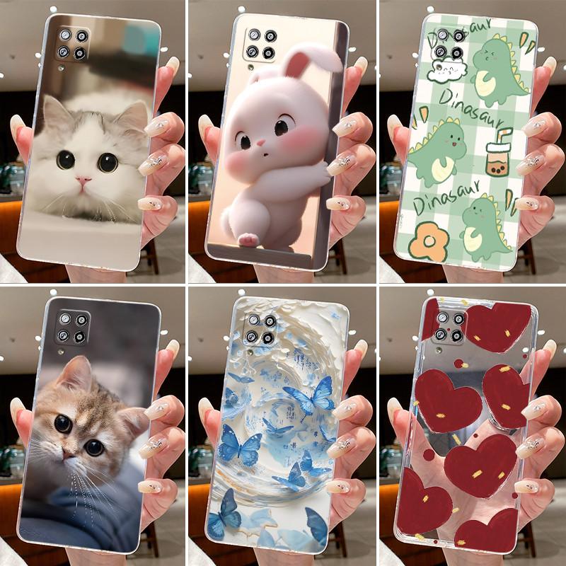 Case For Samsung Galaxy A42 M42 M32 M22 F22 Capa Clear Silicone Shells Soft TPU Back Cover Cute Rabbit Cat Dinasaur Phone Case