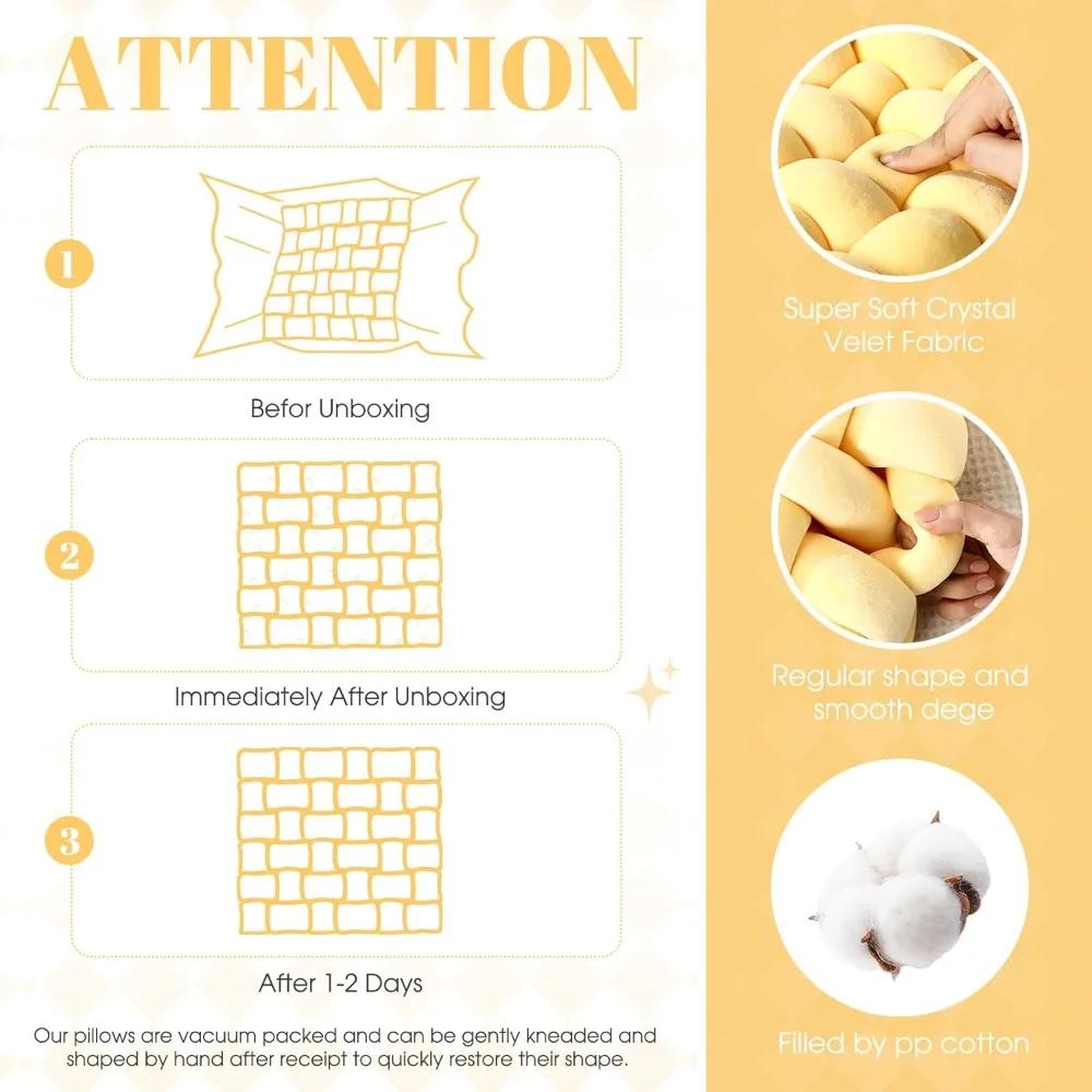 Knot Hand-made Cushion 2026 Square Nordic Aesthetic Stuffed Plush Pillow Washable Cover for Office Chair & Bedside
