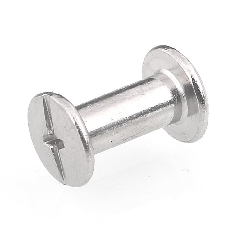 304 Stainless Steel Male and Female Double-Locking Rivet Screws for Albums, Ledgers, and Recipe Books.