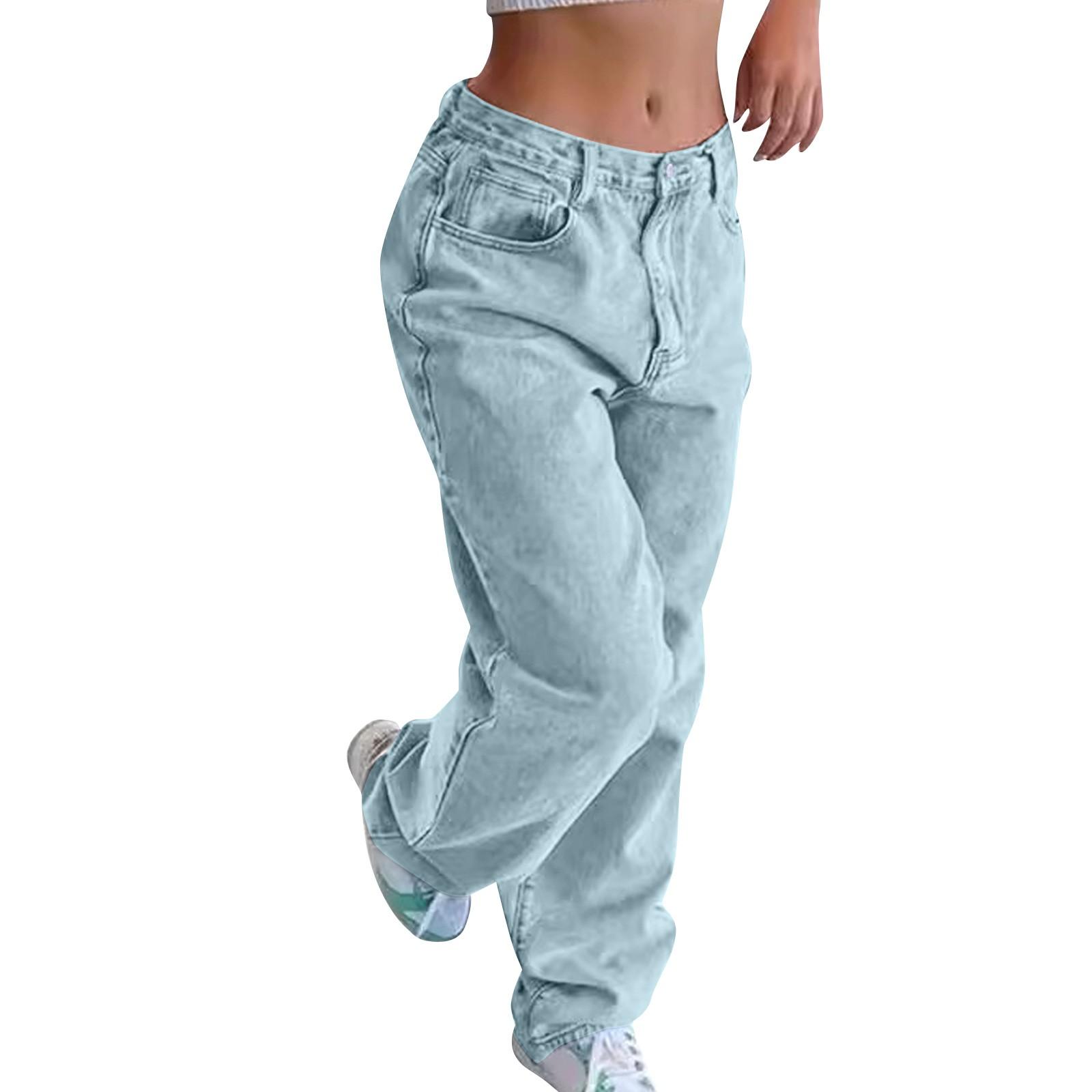 

Женские повседневные свободные джинсовые брюки в стиле ретро L