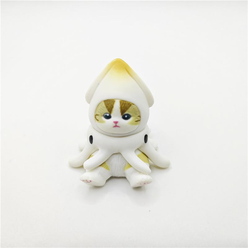 Cat Blind Box Marine Life Sitting Series Squid Penguin Toy Figurine Decoration