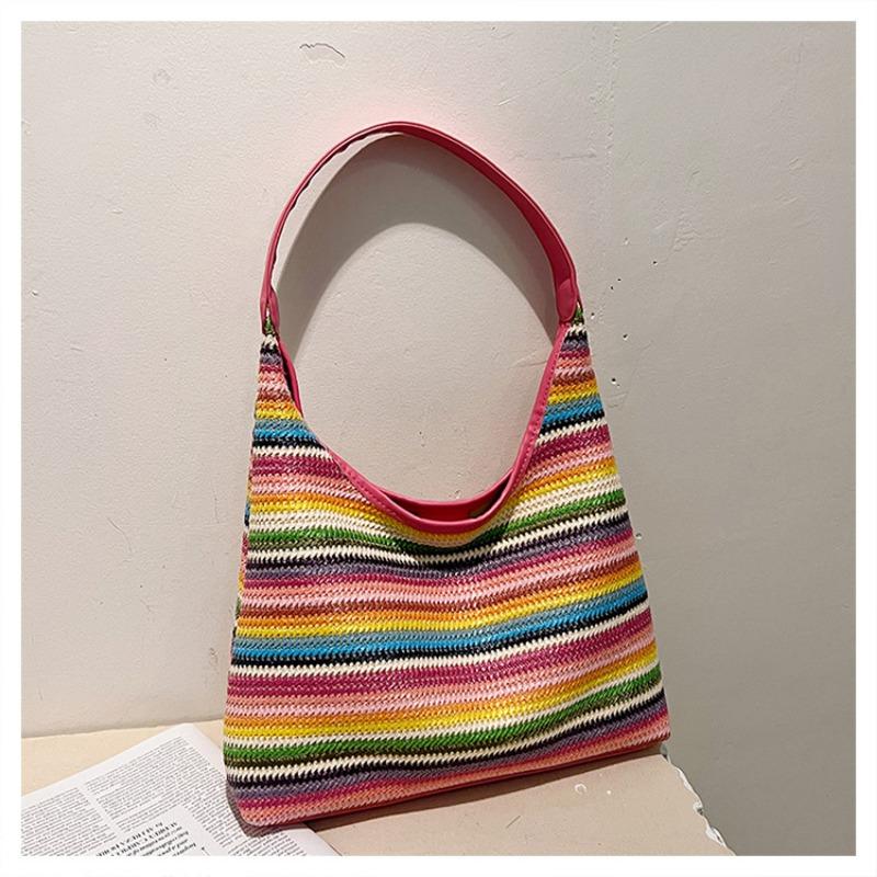 Bucket Bag, Large-capacity Handbag, Vacation Beach Underarm Single-shoulder Bag Casually
