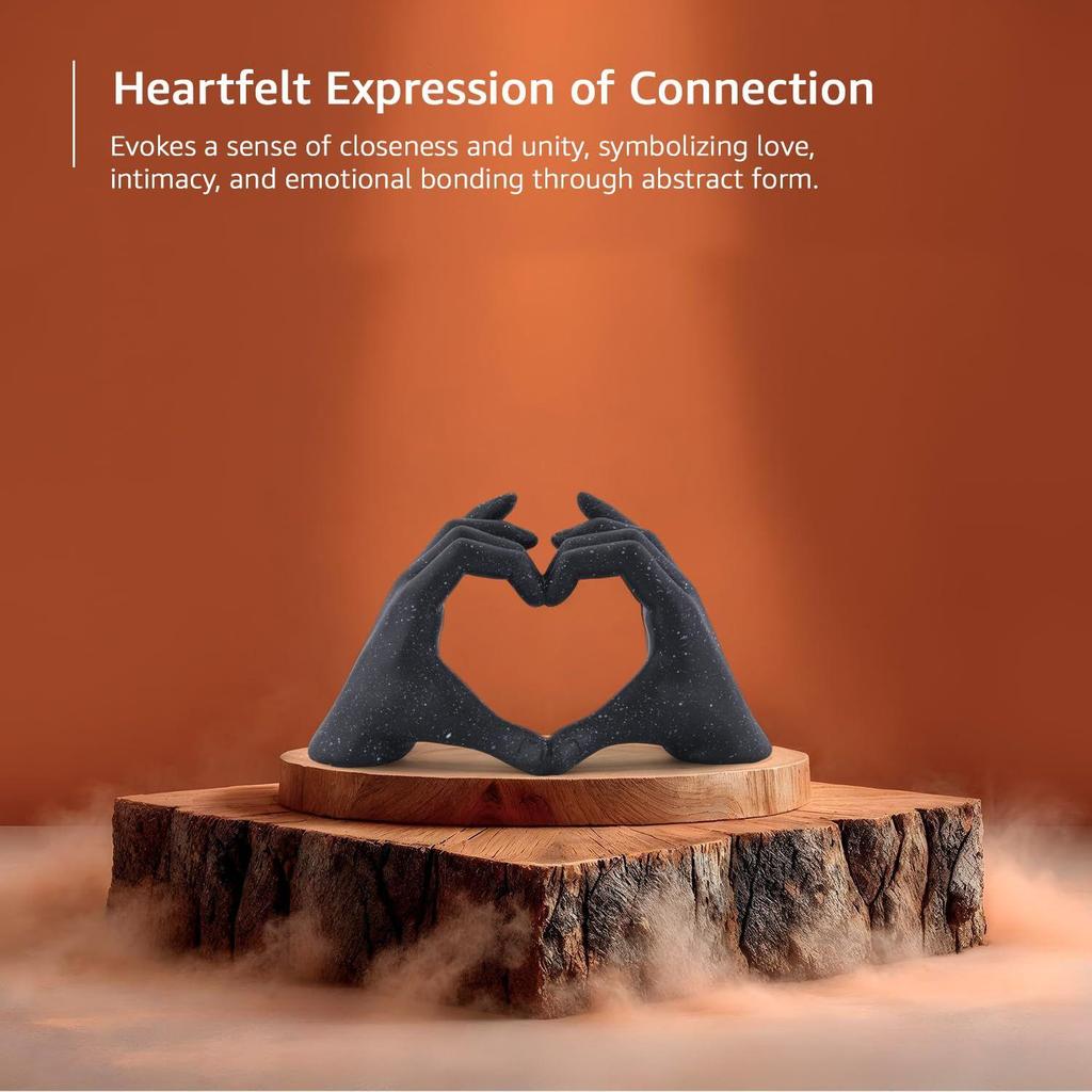 Künstlerische Hand-Liebe-Skulptur | Ein herzlicher Ausdruck der Verbundenheit | Verleiht jeder Dekoration Wärme – 1er-Pack, Schwarz