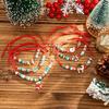 Wind Festival Santa Claus Elk Pendant Bracelet, Christmas Crystal Beaded Adjustable Soft Pottery Jewelry