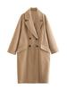 Gabardina larga de lana con botones y doble botonadura, versátil, informal, para otoño e invierno, nueva moda para mujer