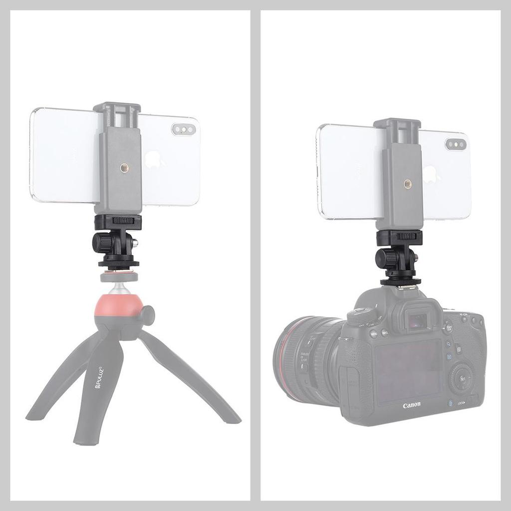 PULUZ Fette Kuh Stativ Kugelkopf mit Cold Shoe Mount Adapter