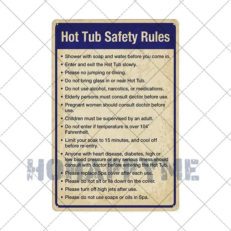 Funny Outdoor Hot Tub Metal Tin Sign Plates Vintage Poster Bathroom Plaques Wall Decorative Retro Home Decor 20*30cm