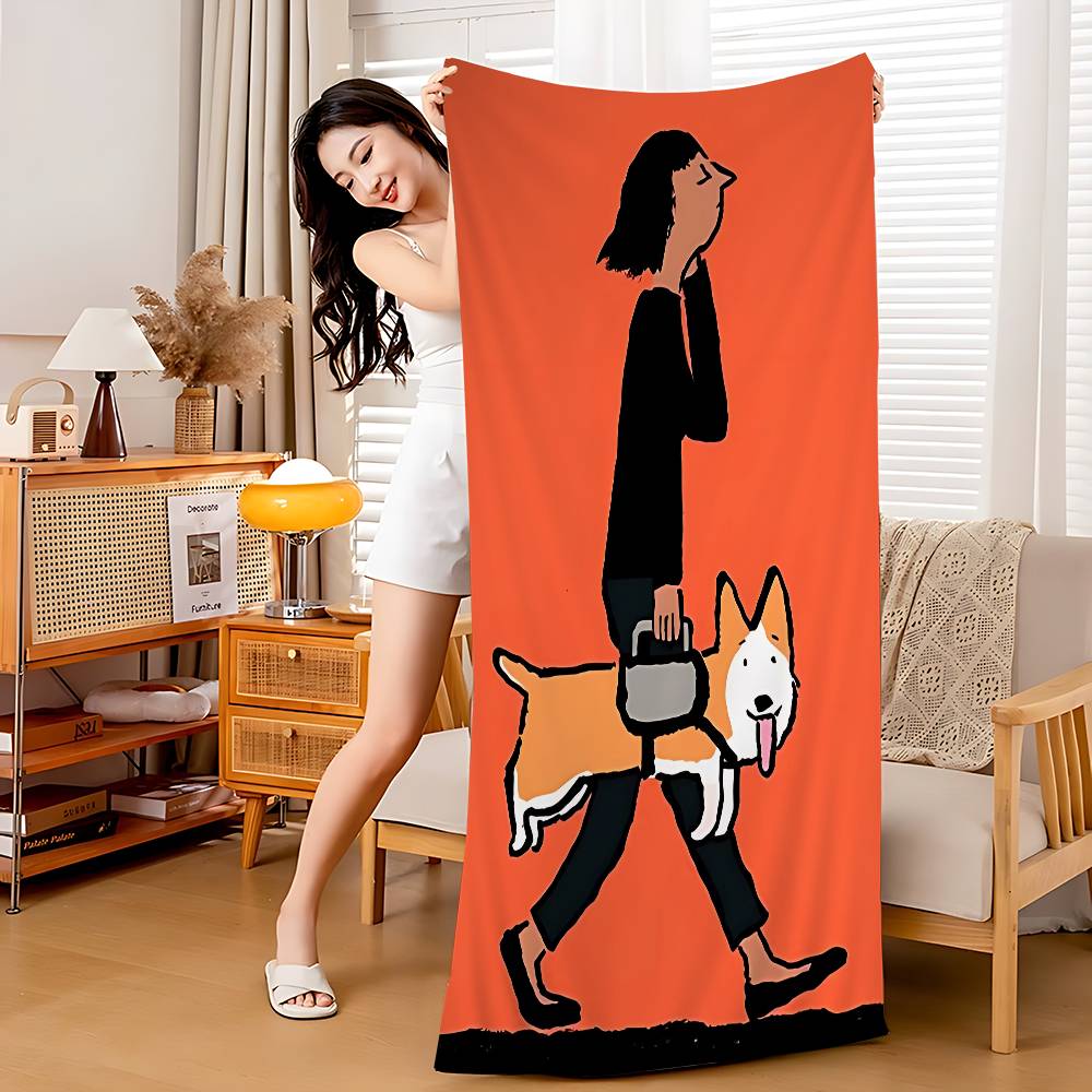 

J-Jean Art Jullien Anime Beach Swimming Towel Soft Absorbent Washcloth Children s Gifts For Kids Travel Camping Gym W30*H60(CM)