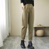 2024 Women's Spring & Autumn Retro Harem Pants, Elastic Waist, Loose Fit, Plus Size, Pure Cotton Carrot Pants
