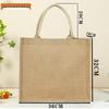 Hand-Painted Muji Jute Burlap Tote Bag for Christmas
