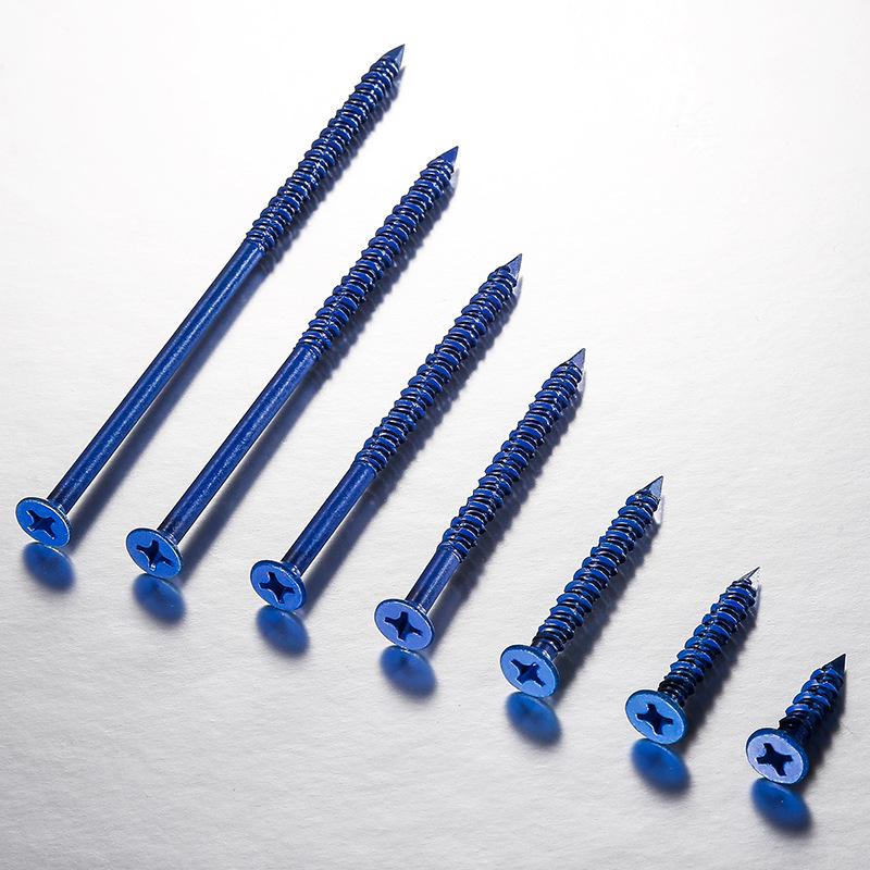 Blue Rust-Proof Countersunk Self-Tapping Cement Screws