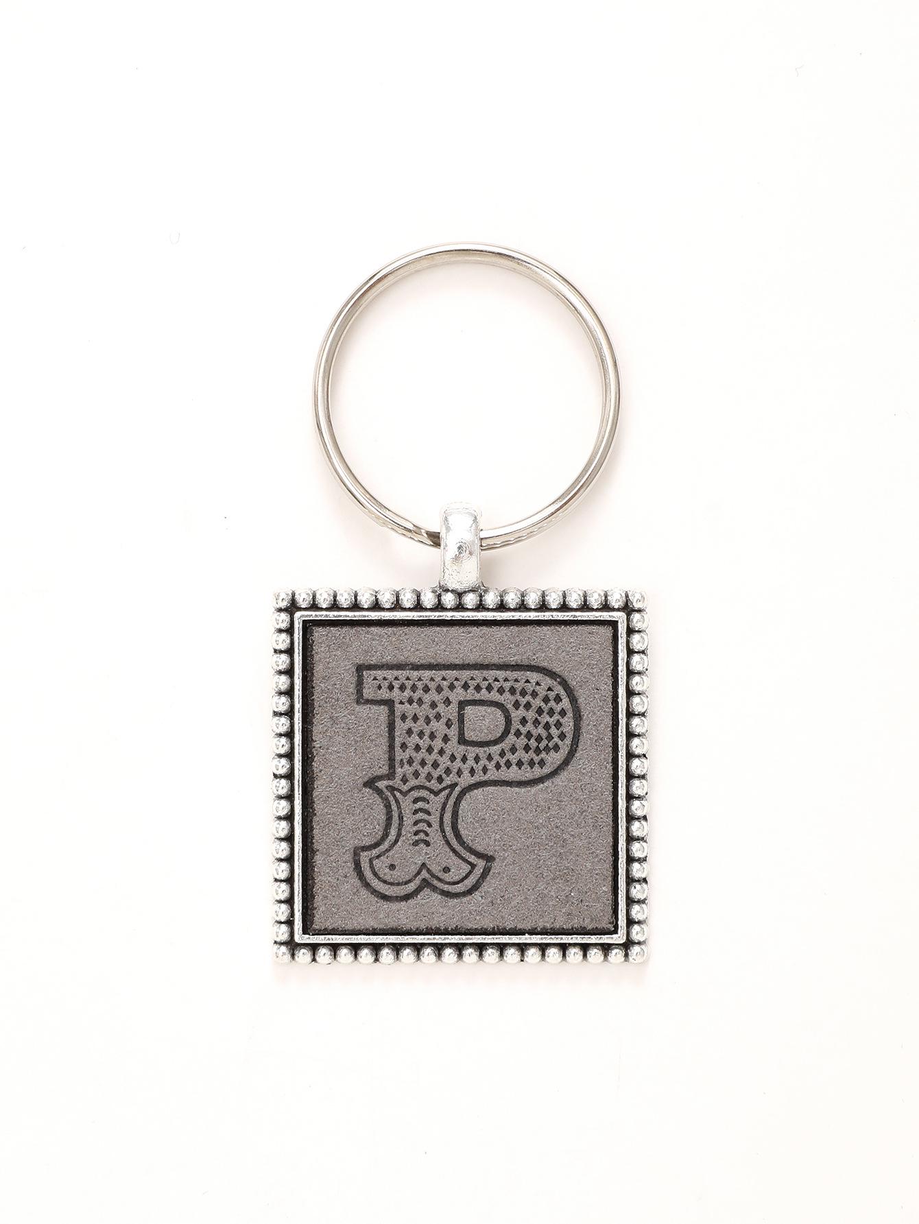 

Personalized Leather Embossed Keychain with Zinc Alloy Tag - Stylish Keyring Bag Pendant Gift