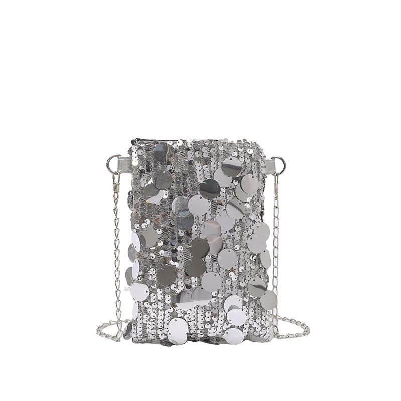 New Portable Sequined Shoulder Bag Large Capacity Multifunctional Phone Purse Chain Crossbody Bag Women