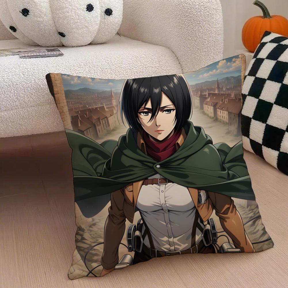 AAttack on Titan Cushion Cover Linen Pillow Case Soft Breathable Protective Couch Room Decoration