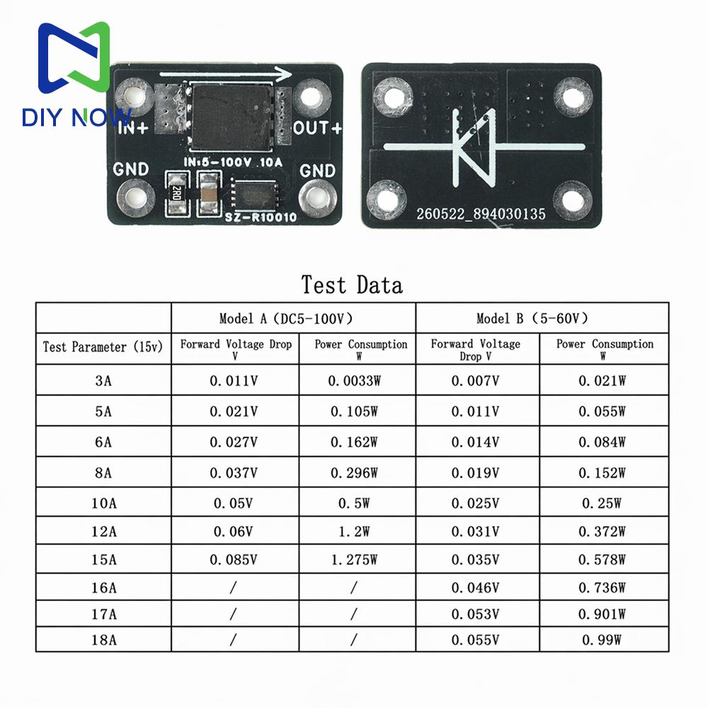 25A/30A High-Current Ideal Diode Module Solar Anti-Backflow 12V/24V/48V/72V For Power Tools & High-Voltage Power Supplies
