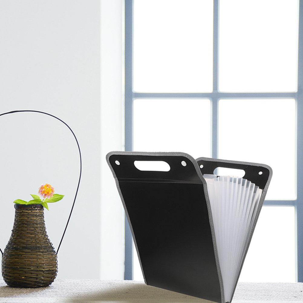 2Pcs Plastic Accordion File Folder Multipurpose Receipt Organizer with Dividers for A4 Files Currency Tickets Coupons Office