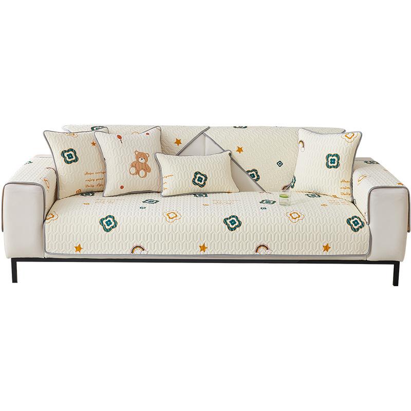 Latex Mat Sofa Cushion Summer Summer Model New Full Cover Cloth Towel Cold Silk Cool Seat Cushion Cross-Border