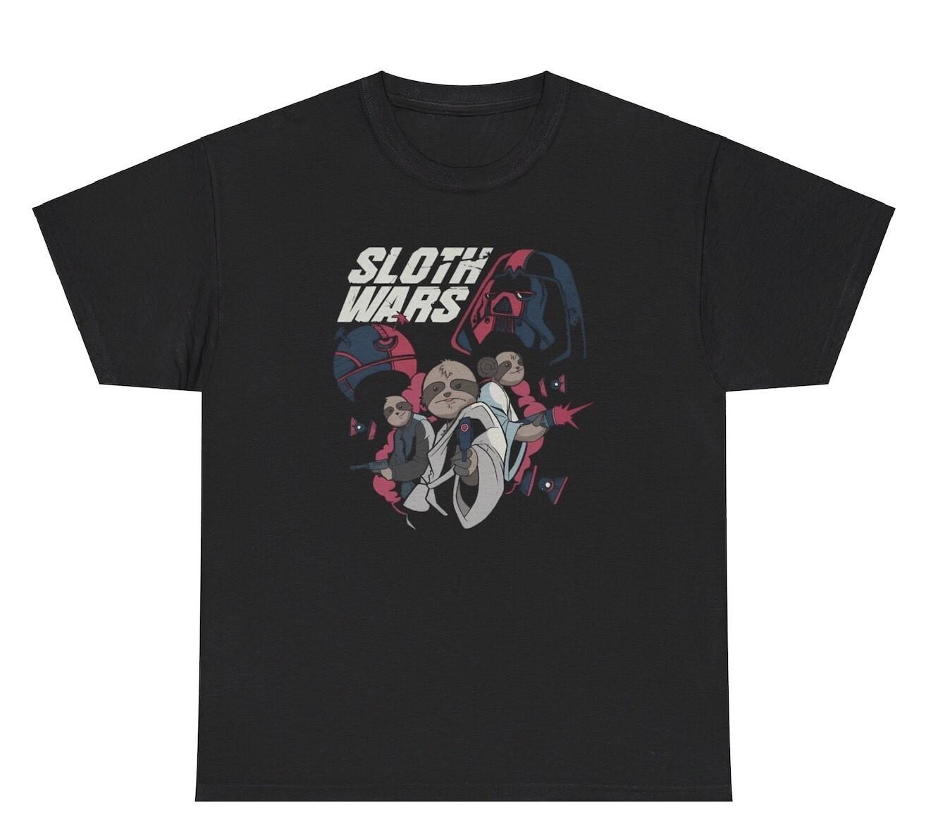Sloth Wars Parody T Shirt Funny Animal Movie Parody Joke Humor Tee S