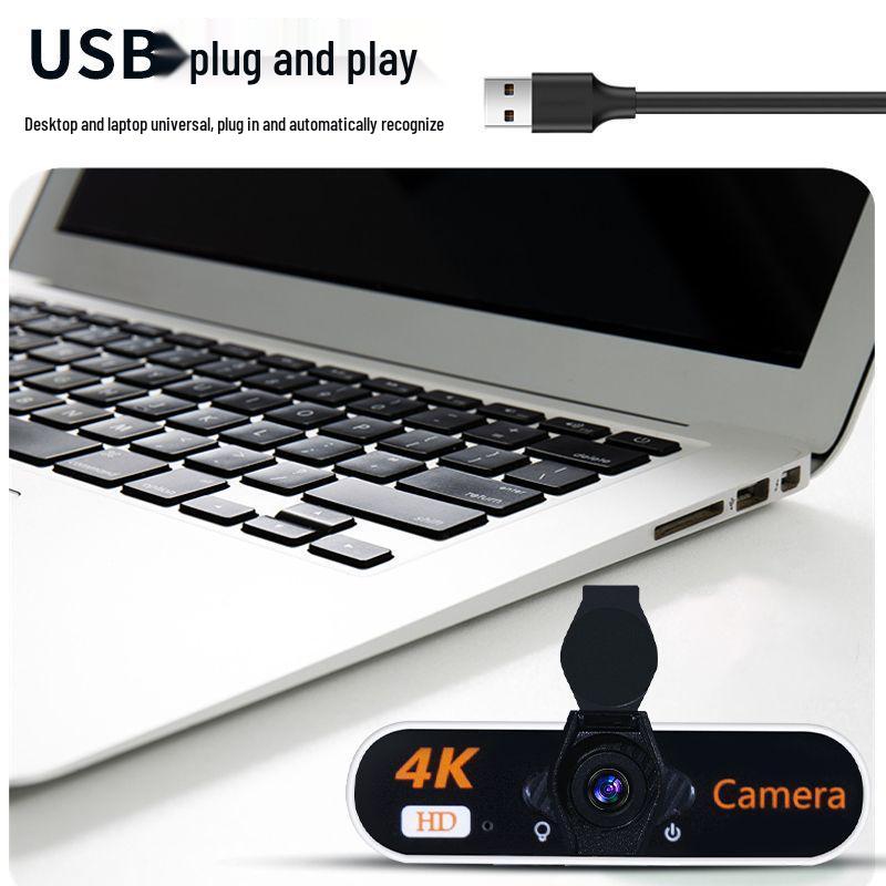 4K Ultra HD Webcam with USB Mic & Beauty Filter for PC/Laptop