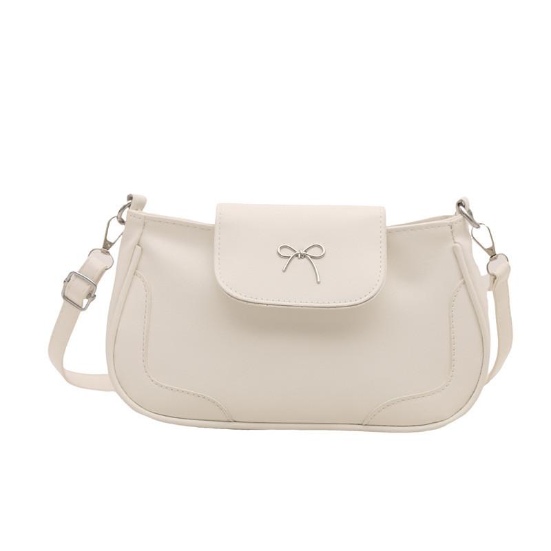 Shoulder Compact Pu Bag With Bow Decoration And Inner Layer For Commuting Daily