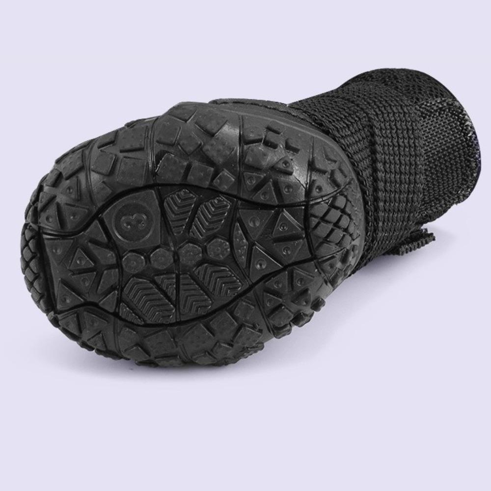 4pcs/set Dog Outdoor Boots Breathable Dog Boots Wear-resistant Waterproof Dog Shoes Anti-Slip Soft Puppy Mesh Shoes Snow
