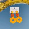 Statement Flower Earrings for Women Comfortable Acrylic Designs Portable Decoration for Bohemian and Retro Styles