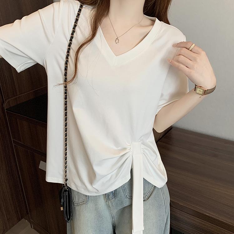 Women s Plus Size Casual Chic Irregular Summer T-shirt - Flaw-Covering & Slimming Short Sleeve Top XL