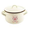 Enameled Pot with Lid, Beige, TONCA, 16 Cm, 2.3 L