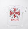 T-shirt Bianca West Coast Choppers con Dettaglio Croce, T-shirt Unisex Ispirata a Paul Walker USA