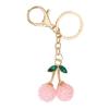 Cherry Shaped Keychain with Rhinestones Versatile Charm for Keys and Bags Fruit Shaped Keyring Pendant Purse Decoration
