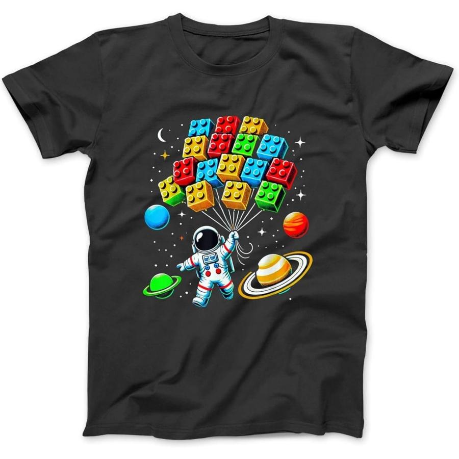 Space Astronaut Funny Blocks Master Builder Building Blocks T-Shirt BLK Men Women, Unisex Longsleeve Tanktop Hoodie XXXXXL разноцветный