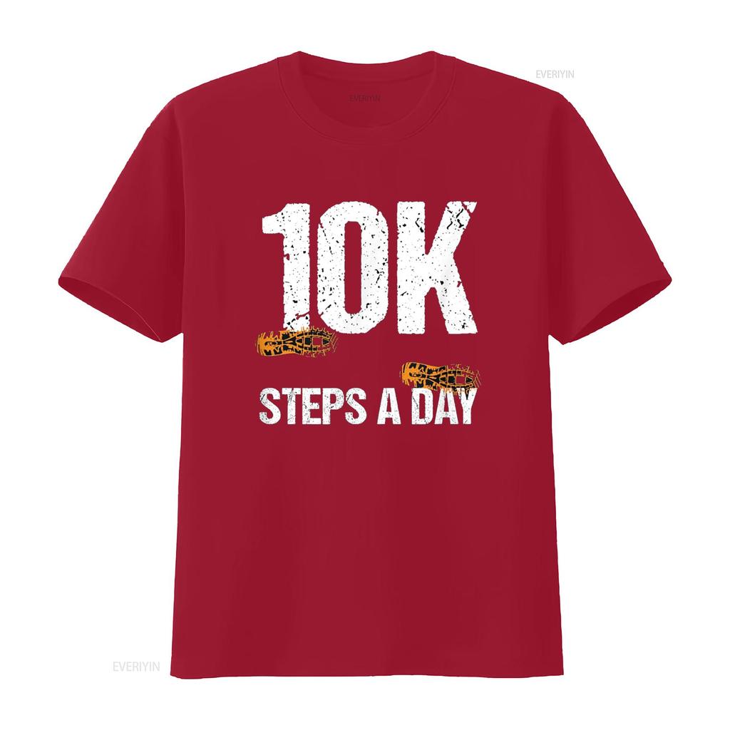 10000 Steps A Day New Year Health and Fitness Goals Walking T Shirt vintage Washed Breathable Soft streetwear designer clothes