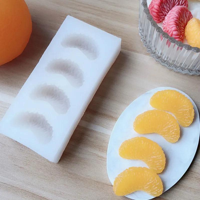 DIY Fruit Cake Mould Aromatherapy Candle Mould 4 Hole Multi-mould Semi-round Orange Flower Handmade Soap Oil Soap Mould