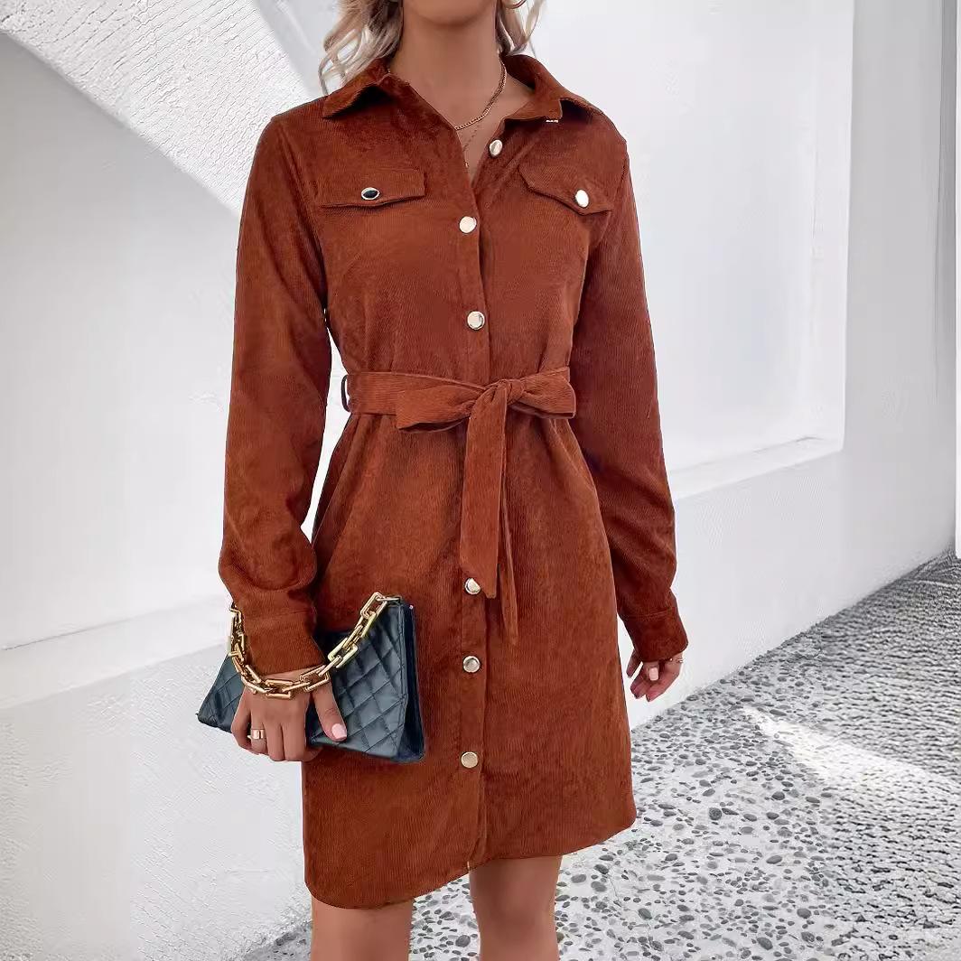 

GMXIA Женская мода осень-зима сплошной цвет печати с длинным рукавом поло шеи повседневные платья XL малиновый