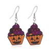 European & American Halloween Pumpkin Cat Candy Basket Earrings