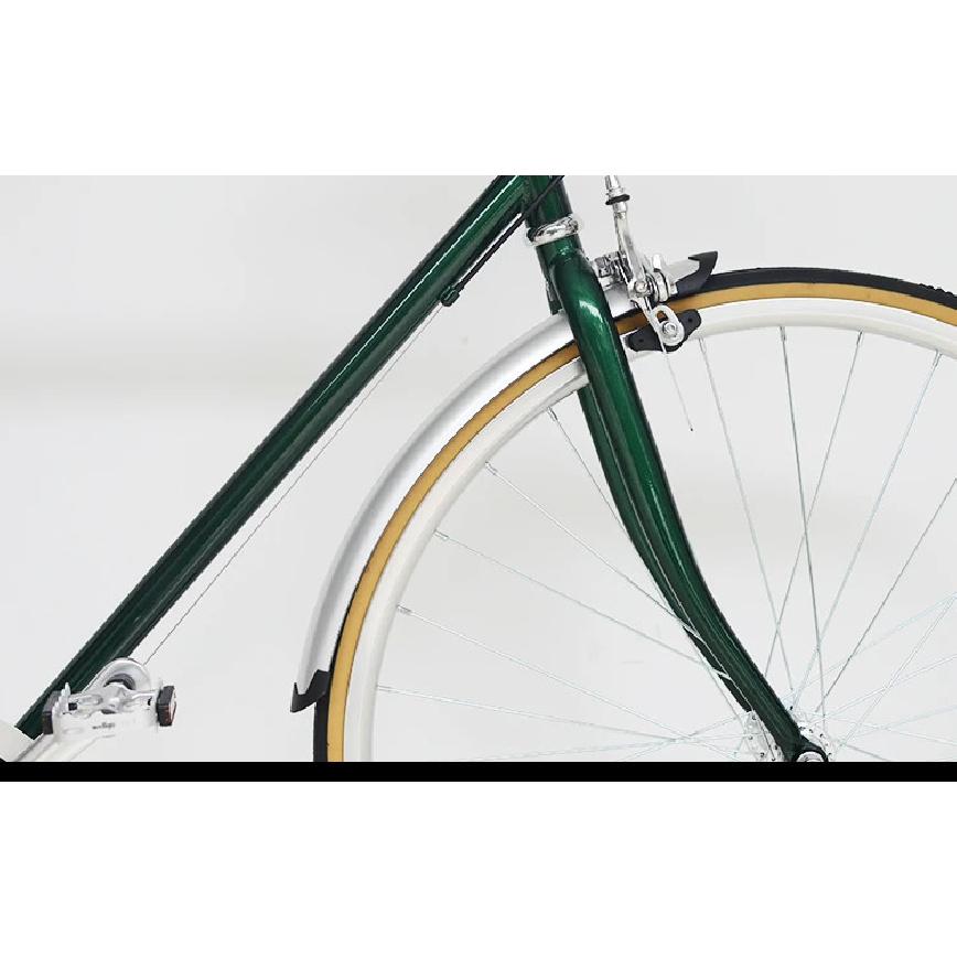 Bicycle Front Rear Fender Retro Fixed Gear Bike 700C Road Bicycle Fender Plastic and Aluminum Liner Fender Silver Black