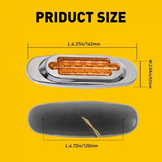 10PCS 6.5" Lights Marker LED Truck Trailer RV Oval Side Light Amber/Red/White