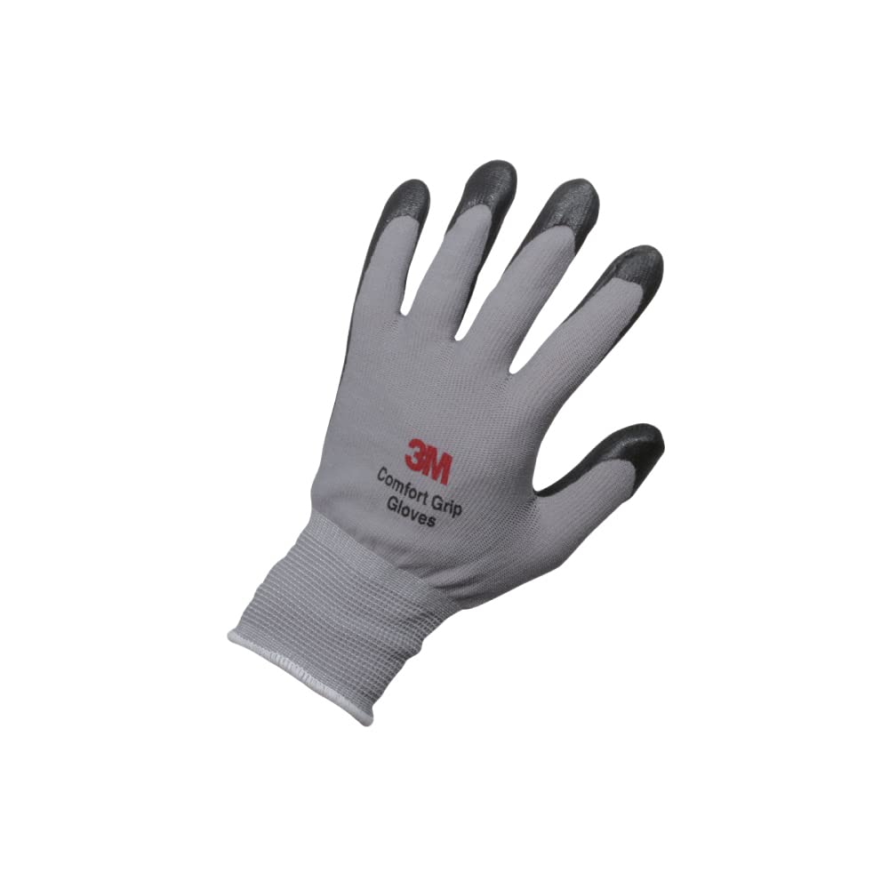 3M Comfort Grip Work Size M Gloves, Gray, (GLOVE-M)
