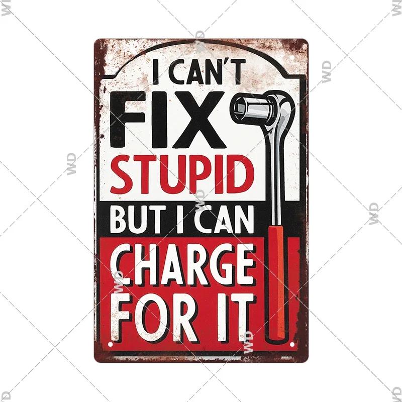 Funny Old  Wise Young  Stupid Metal Tin Sign  Retro Humor Wall Decor for Home  Bar