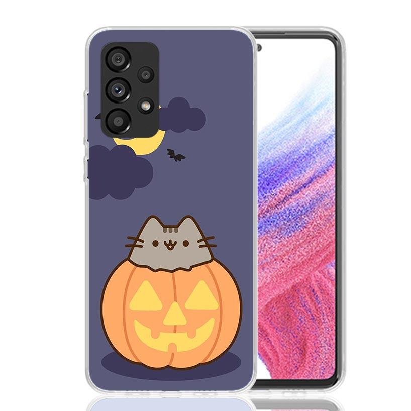 Cartoon P-Pusheen Cat Case Phone Cover for Samsung Galaxy A12 A22 A32 A42 A52 A72 A50S A51 A41 A31 A21S A40 A30S A20E A10 A70 A7