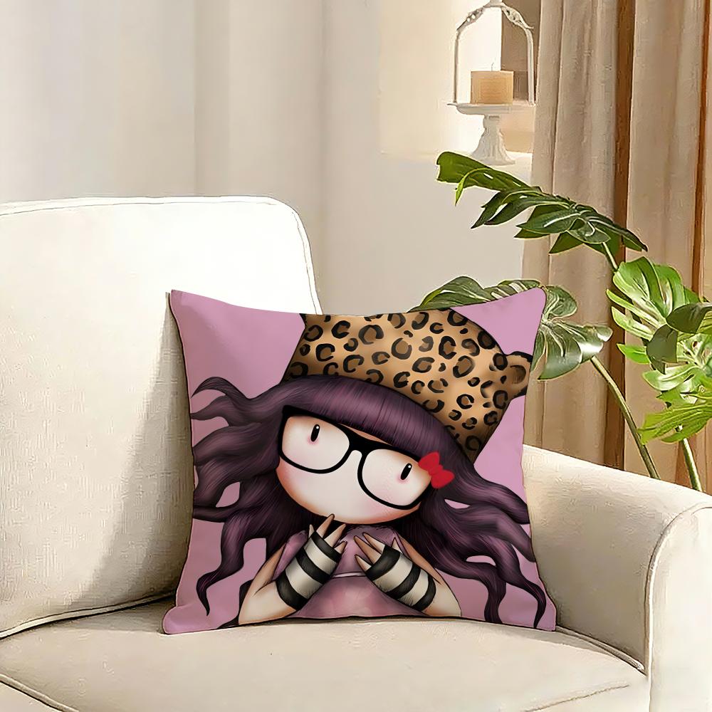 Suzanne Woolcott santoro Gorjuss Cushion Cover Reversible Plush Pillow Cover Soft Fluffy Home Decor for Sofa Bedroom
