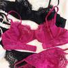 Sexy Underwear Set for Women Ultra-thin Bra Set French Lace Breathable Bralette Female Silk Comfort Bras and Thong Lingerie