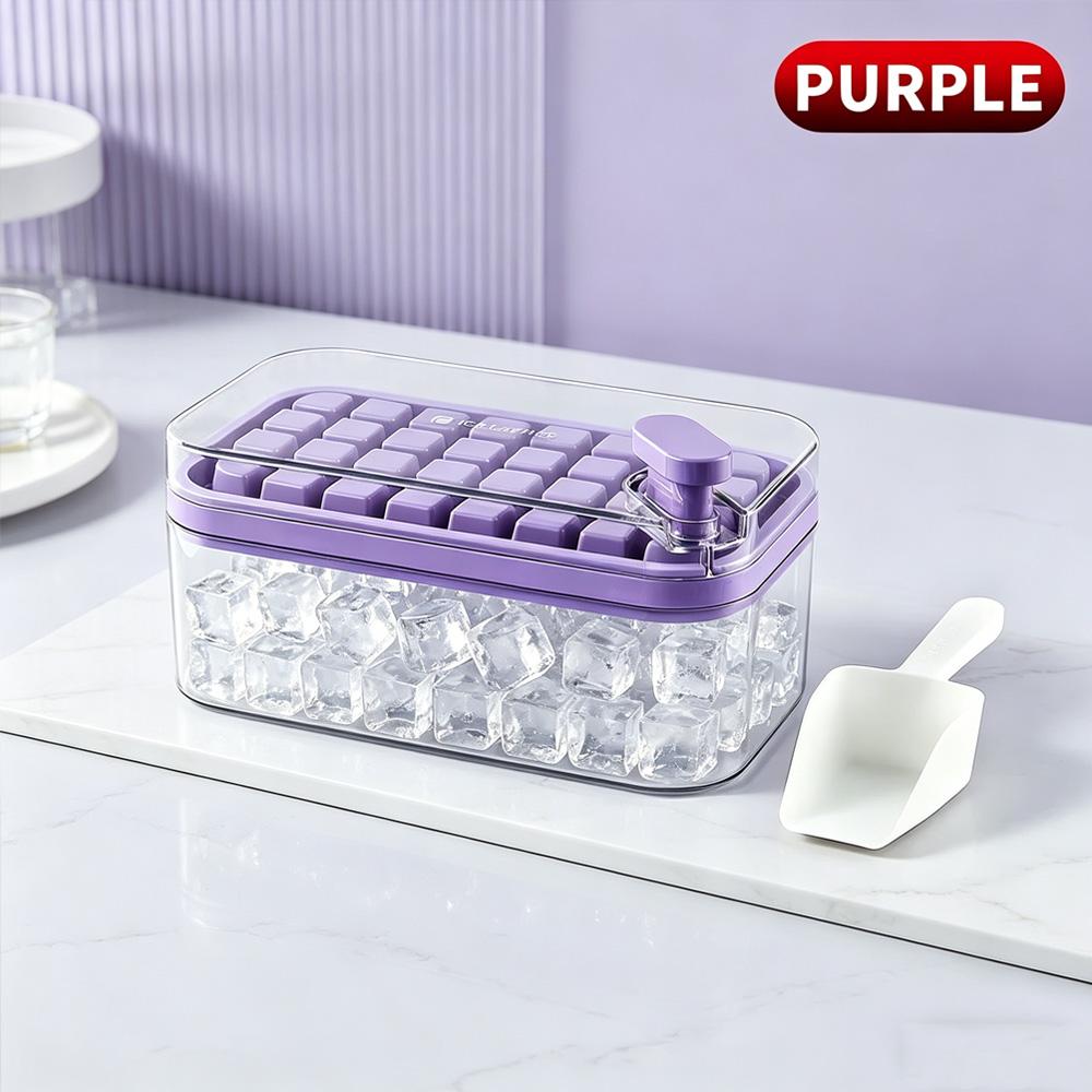 

Large Capacity Ice Storage Box with Ice Tray, Easy Release Ice Cube Mold for Home Refrigerator